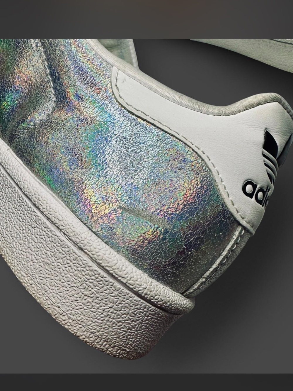 Adidas Superstar Iridescent Holographic Glitter Upper Shoes SUPER RARE - Picture 5 of 6